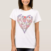 T-shirt Mots des femmes du coeur (Devant)