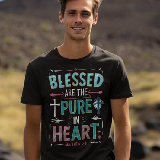 T-shirt Mots éclairants au milieu d'une croix