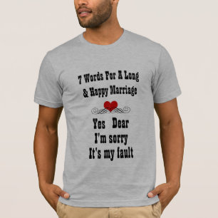 T-shirt Mots pour un mariage long et heureux