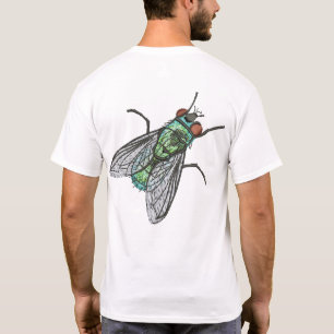 T-shirt Mouche réaliste de bouteille verte de maison