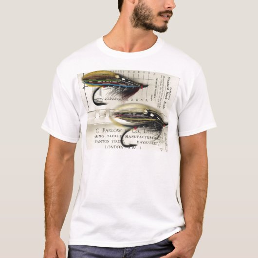 T-shirt Mouche saumonée classique sur la carte (Devant)