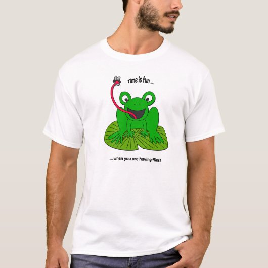 T-shirt Mouches de capture de dessin de grenouille (Devant)