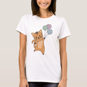 T-shirt Mouches De Chat Avec Ballons Pour Descendre Des Ch