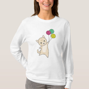 T-shirt Mouches De Chat Avec Ballons Pour Descendre Des Ch