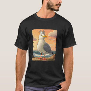 T-shirt Mouette avec une couronne pour une tenue de bord d
