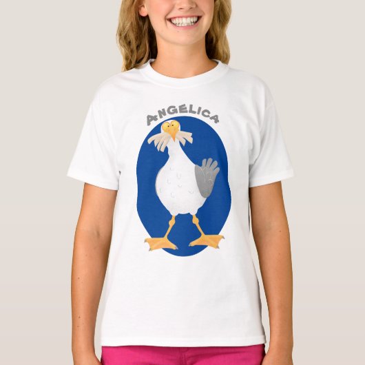 T-shirt Mouette drôle avec frites dessin animé (Devant)