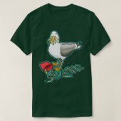 T-shirt Mouette mangeant des frites françaises (Design devant)