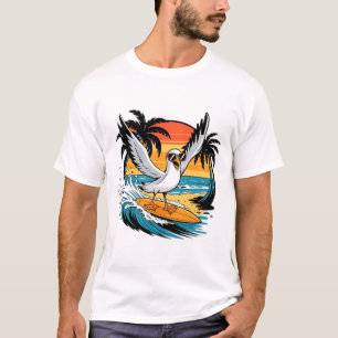 T-shirt Mouette surfeuse d'hiver, Mouette en surf