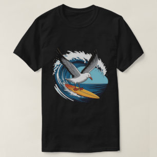 T-shirt Mouette surfeuse d'hiver, Mouette en surf