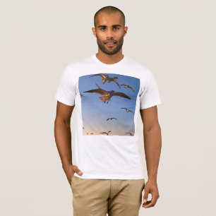 T-shirt Mouettes En Vol Black Outline Art