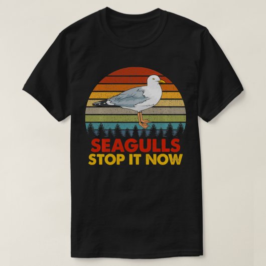 T-shirt Mouettes Oiseaux Amoureux Arrêtez-Le Maintenant Vi (Design devant)