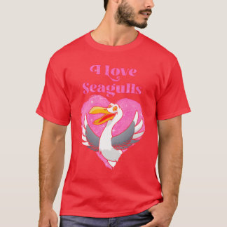 T-shirt Mouettes Oiseaux Amoureux des mouettes J'aime Moue