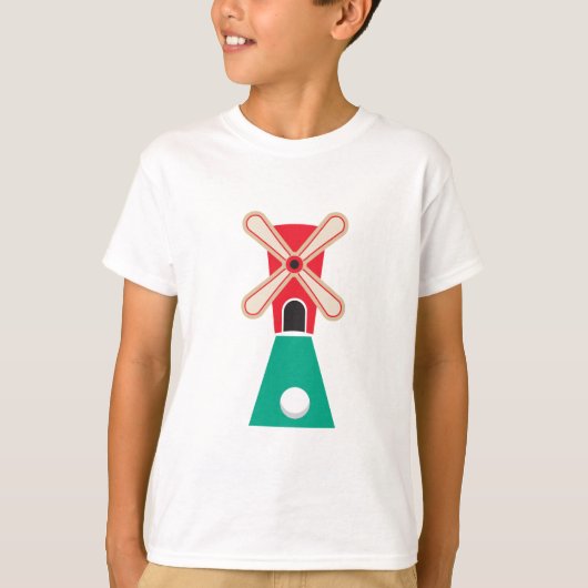 T-shirt moulin à vent de golf miniature (Devant)