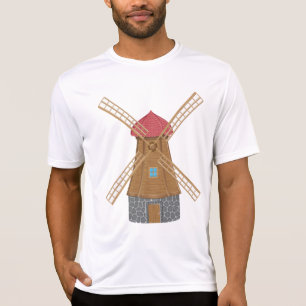 T-shirt Moulin à vent en bois rustique traditionnel