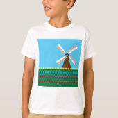 T-shirt Moulin à vent parmi les fleurs de tulipes (Devant)