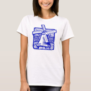 T-shirt Moulin à vin néerlandais bleu