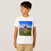 T-shirt Moulin bleu ciel (Devant entier)