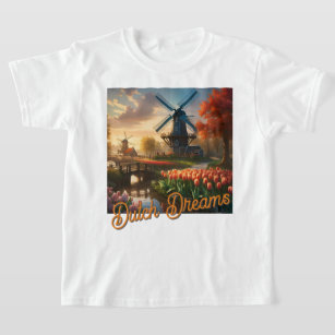 T-shirt Moulin néerlandais Dreams à la campagne Tulips
