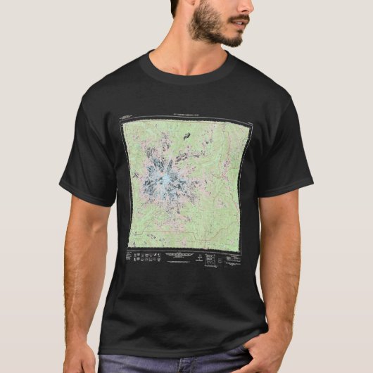 T-shirt Mount Rainier National Park Topographic Map (Devant)
