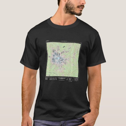 T-shirt Mount Rainier National Park Topographic Map Premiu (Devant)