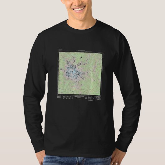 T-shirt Mount Rainier National Park Topographic Map Premiu (Devant)