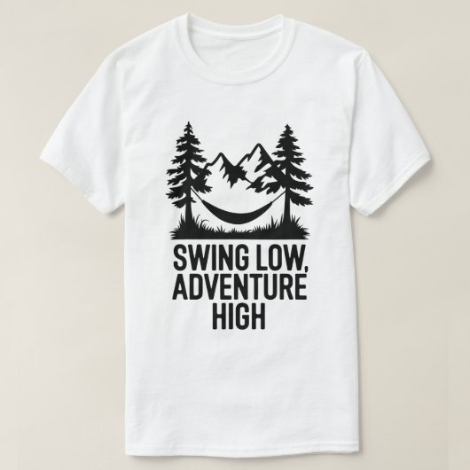T-shirt Mountain Adventure Hammock Outdoors Nature Citatio (Design devant)