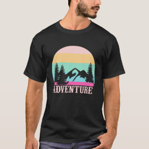 T-shirt Mountain and Lake Adventure Retro Sunset Forest ex