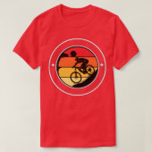 T-shirt Mountain Bike Racing Coucher de soleil en descente (Design devant)