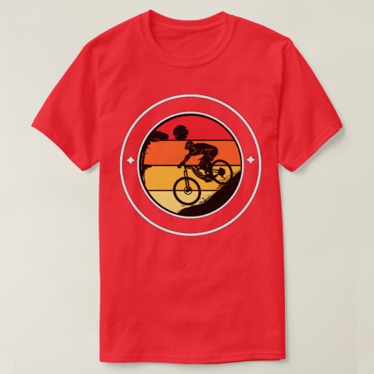 T-shirt Mountain Bike Racing Coucher de soleil en descente (Design devant)