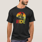 T-shirt Mountain Bike Ride Retro Sunset (Devant)