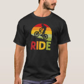 T-shirt Mountain Bike Ride Retro Sunset (Devant)