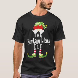 T-shirt Mountain Biking Elf Group Christmas Pajama Party