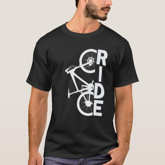 T-shirt Mountain Biking for Men Ride Vertical Graphic (Devant)