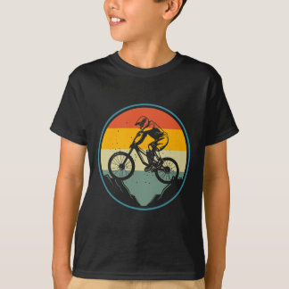T-shirt Mountain Biking Retro Vintage Landscape Mtb Rider