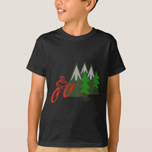 T-shirt Mountain Biking Rider Climbing Scene (Devant)
