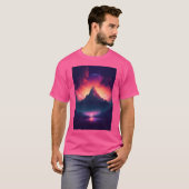 T-shirt Mountain Dreamscape Synthwave Serenity Dans La Nat (Devant entier)