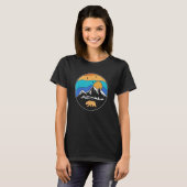 T-shirt Mountain Range Retro Sunset Bear Camping (Devant entier)