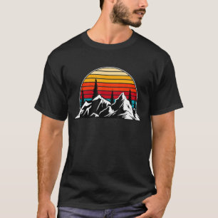 T-shirt Mountain Range Sun Vintage Wildlife Nature Mountai