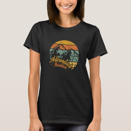T-shirt Mountain Retro Camping Adirondack Randonnée Nature (Devant)