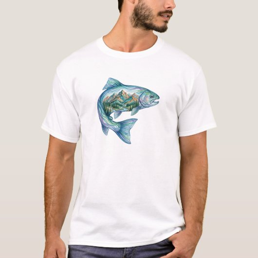 T-shirt Mountain Salmon (Devant)