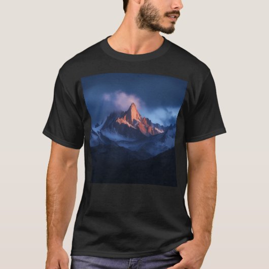 T-shirt Mountains Nature Landscape Mountains Wall Art Acti (Devant)
