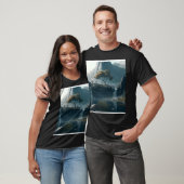 T-shirt Mountains With Waterfalls And Tress Wall Art Graph (Unisexe)