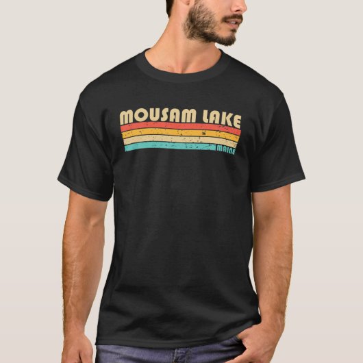 T-shirt MOUSAM LAKE MAINE Funny Pêche Camping Été (Devant)