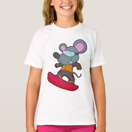 T-shirt Mouse as Snowboarder (Devant)
