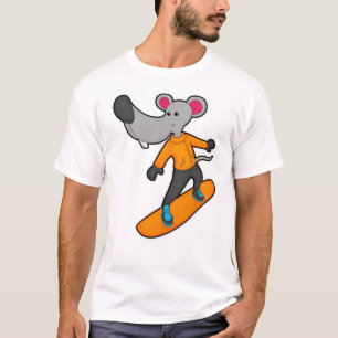 T-shirt Mouse as Snowboarder