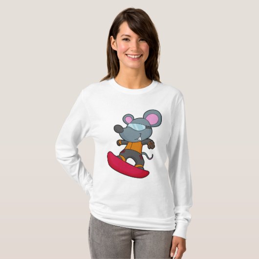T-shirt Mouse as Snowboarder (Devant entier)