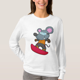 T-shirt Mouse as Snowboarder