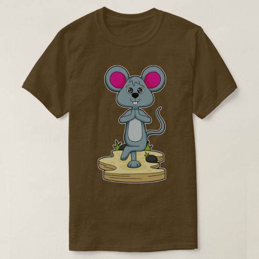 T-shirt Mouse at yoga (Design devant)