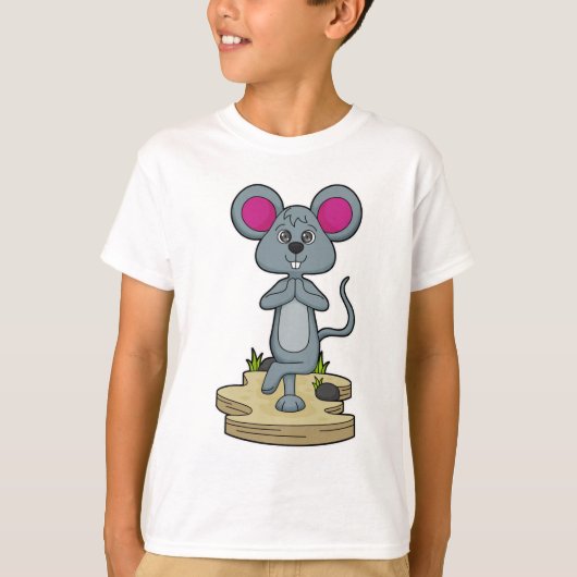 T-shirt Mouse at yoga (Devant)