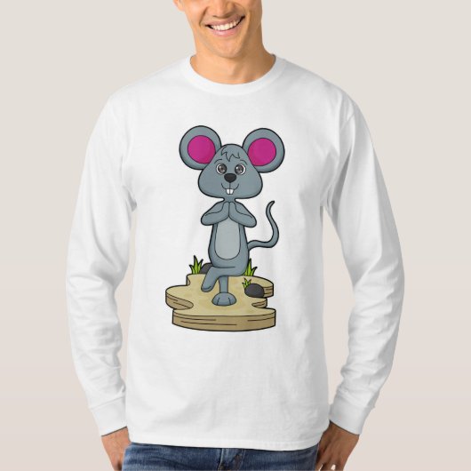 T-shirt Mouse at yoga (Devant)